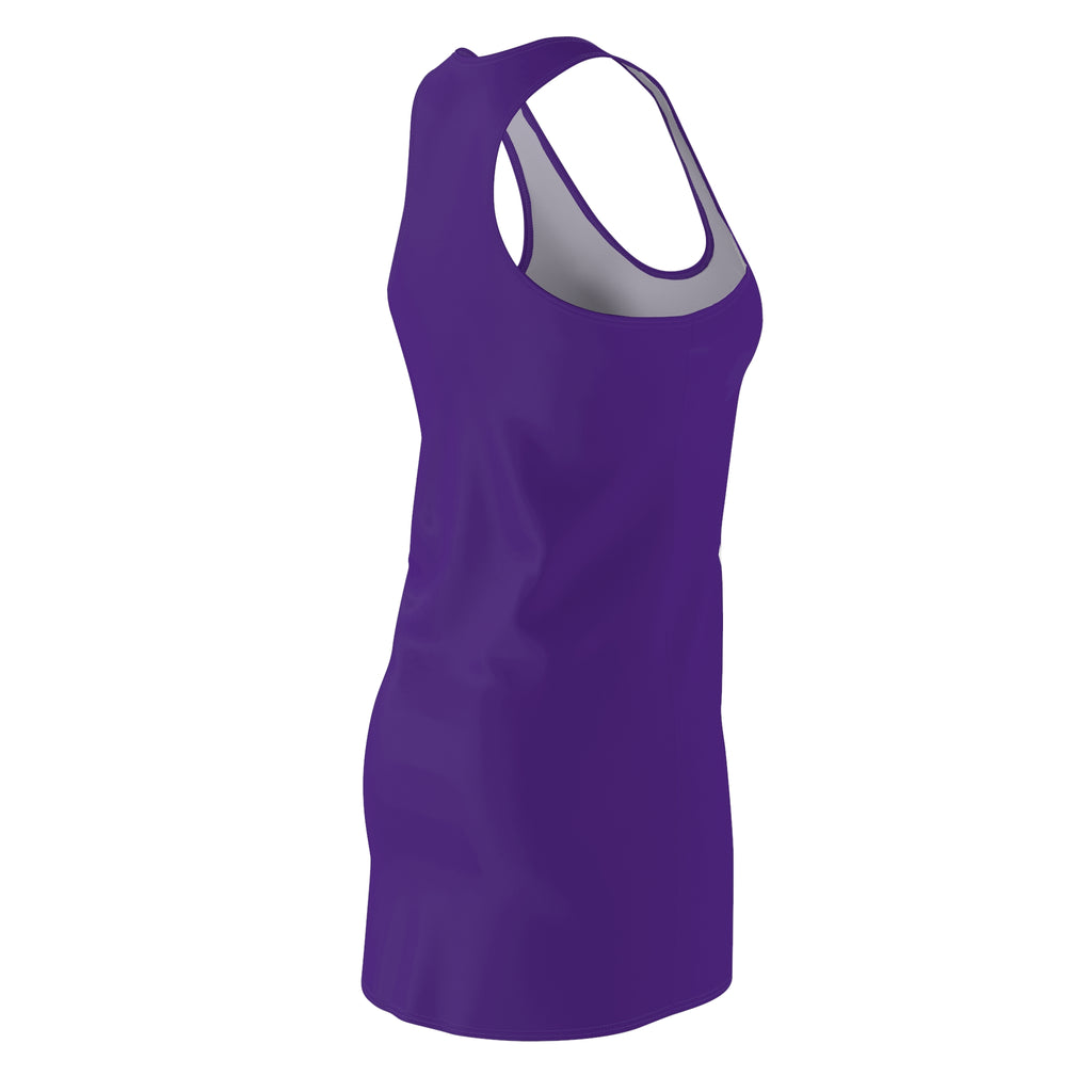 Racerback Dress — "God Got Me But I Still Got Goals" Purple Motivational Dress