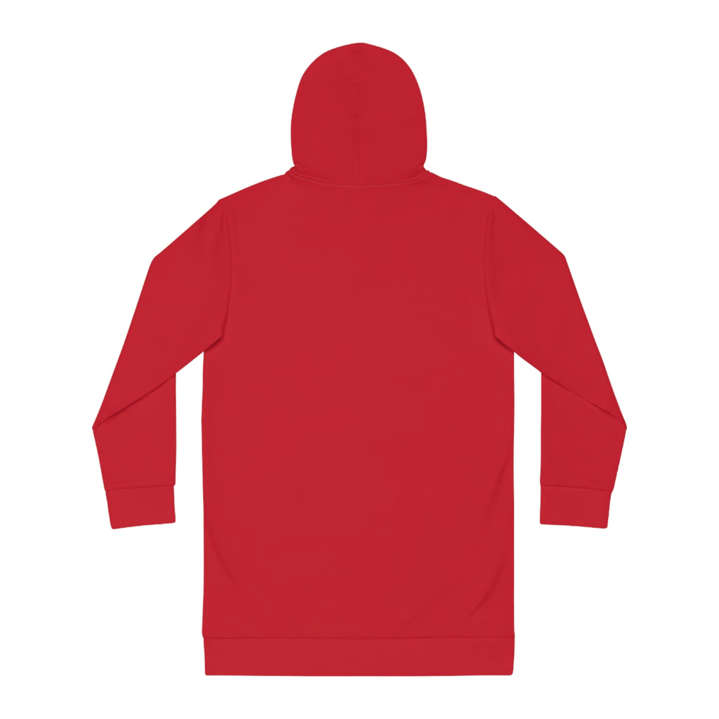 Speak Ya Peace Hoodie Dress — Women's Red Microphone Graphic Hoodie Dress