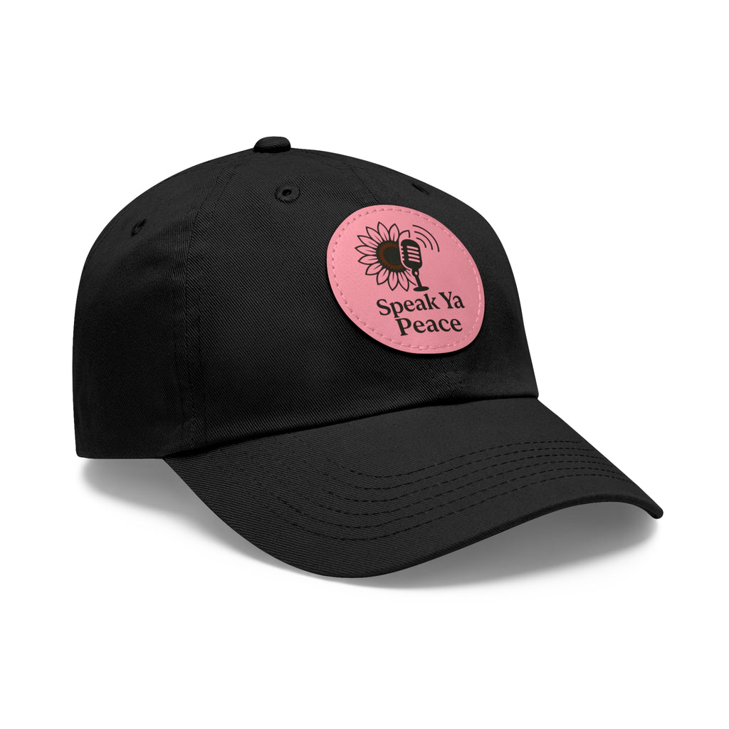 Inspirational Dad Hat with Leather Patch - Speak Ya Peace, Motivational Cap, Father's Day Gift, Casual Accessories, Sunflower Design