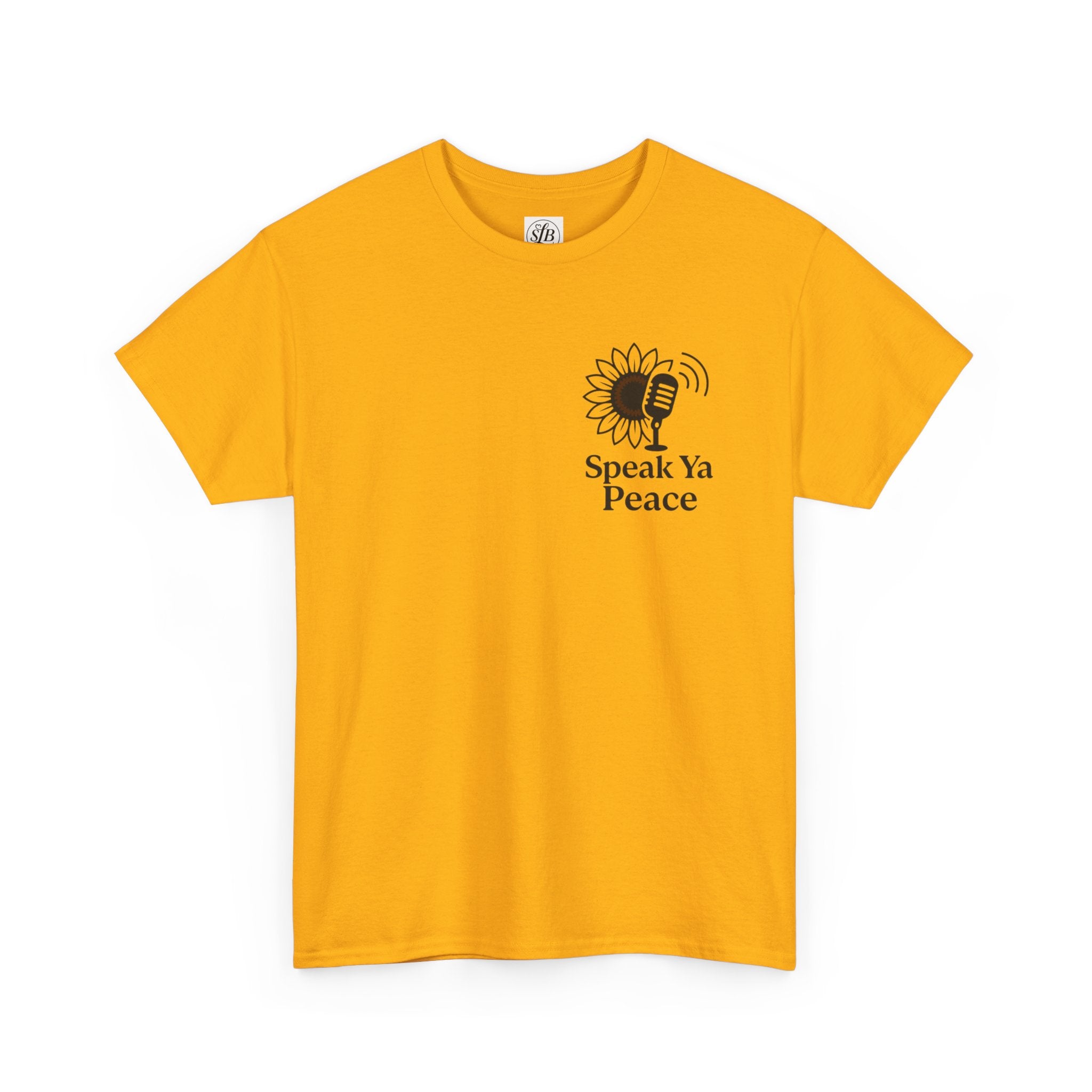 Sunflower Peace Tee - Speak Ya Peace Graphic Cotton Shirt, Unisex T-Shirt, Gift for Peace Lovers, Summer Casual Wear, Eco-Friendly Apparel