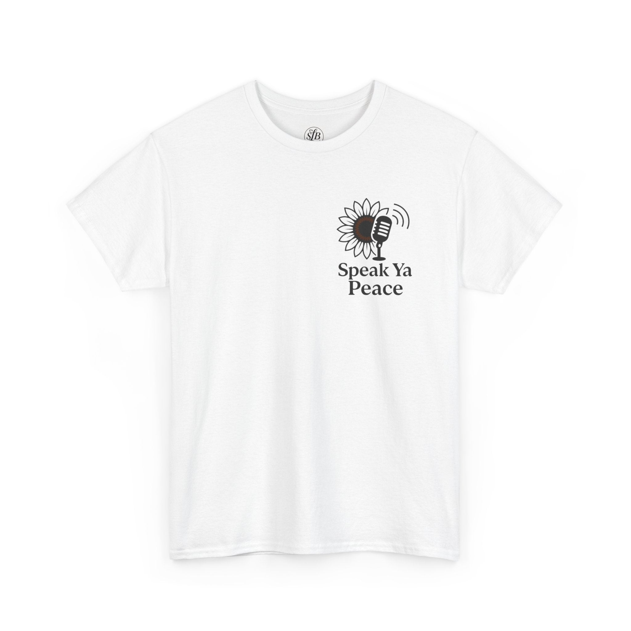 Sunflower Peace Tee - Speak Ya Peace Graphic Cotton Shirt, Unisex T-Shirt, Gift for Peace Lovers, Summer Casual Wear, Eco-Friendly Apparel