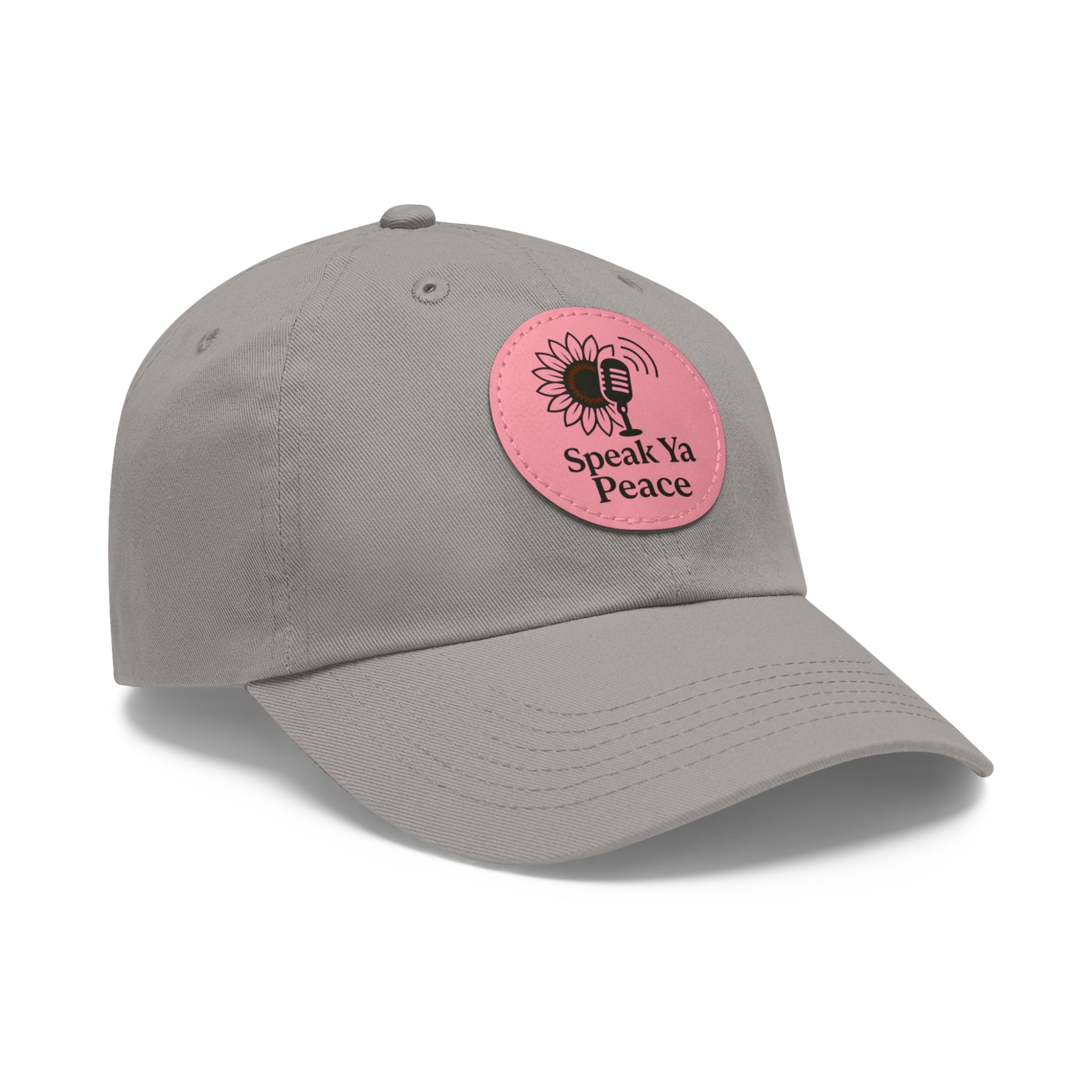 Inspirational Dad Hat with Leather Patch - Speak Ya Peace, Motivational Cap, Father's Day Gift, Casual Accessories, Sunflower Design
