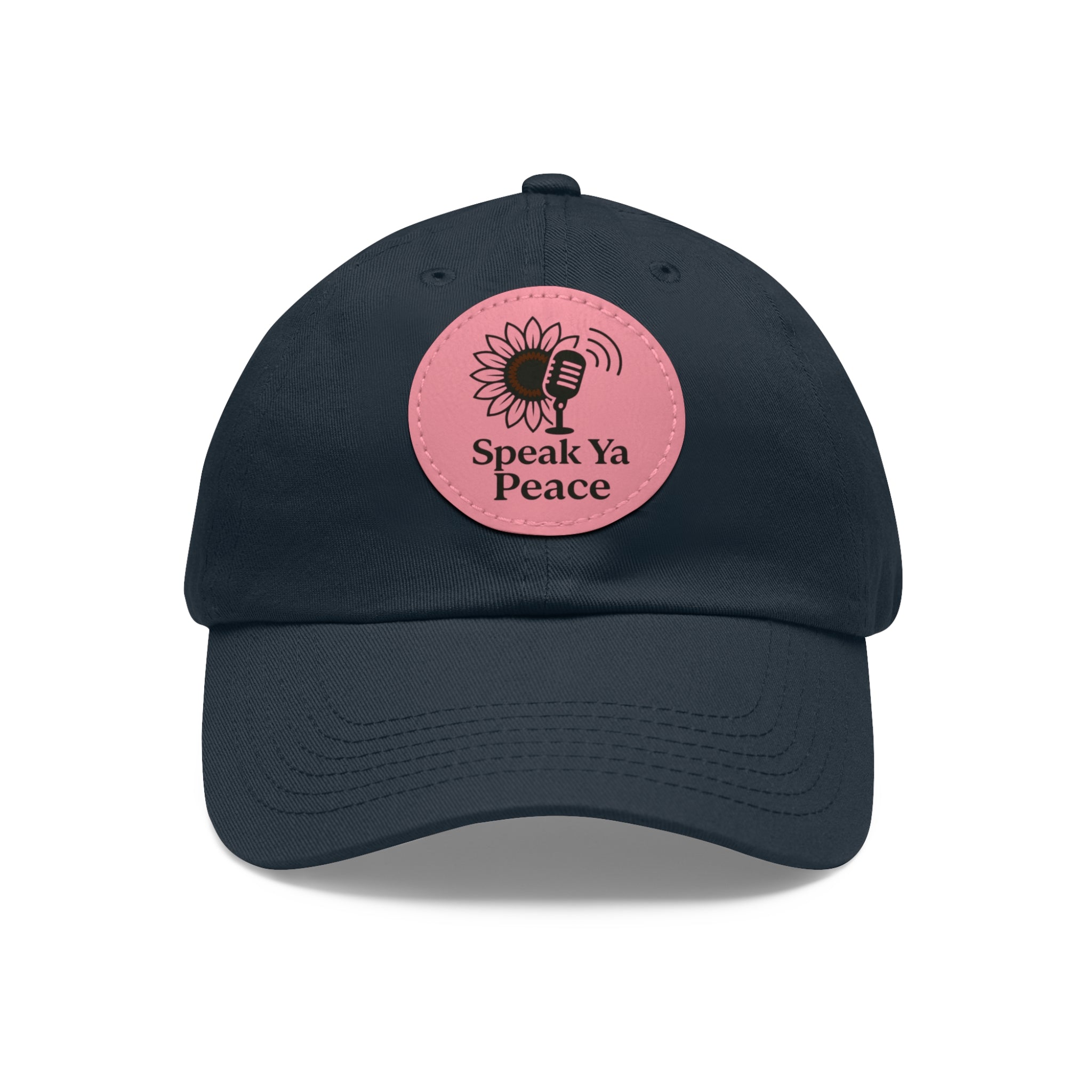 Inspirational Dad Hat with Leather Patch - Speak Ya Peace, Motivational Cap, Father's Day Gift, Casual Accessories, Sunflower Design