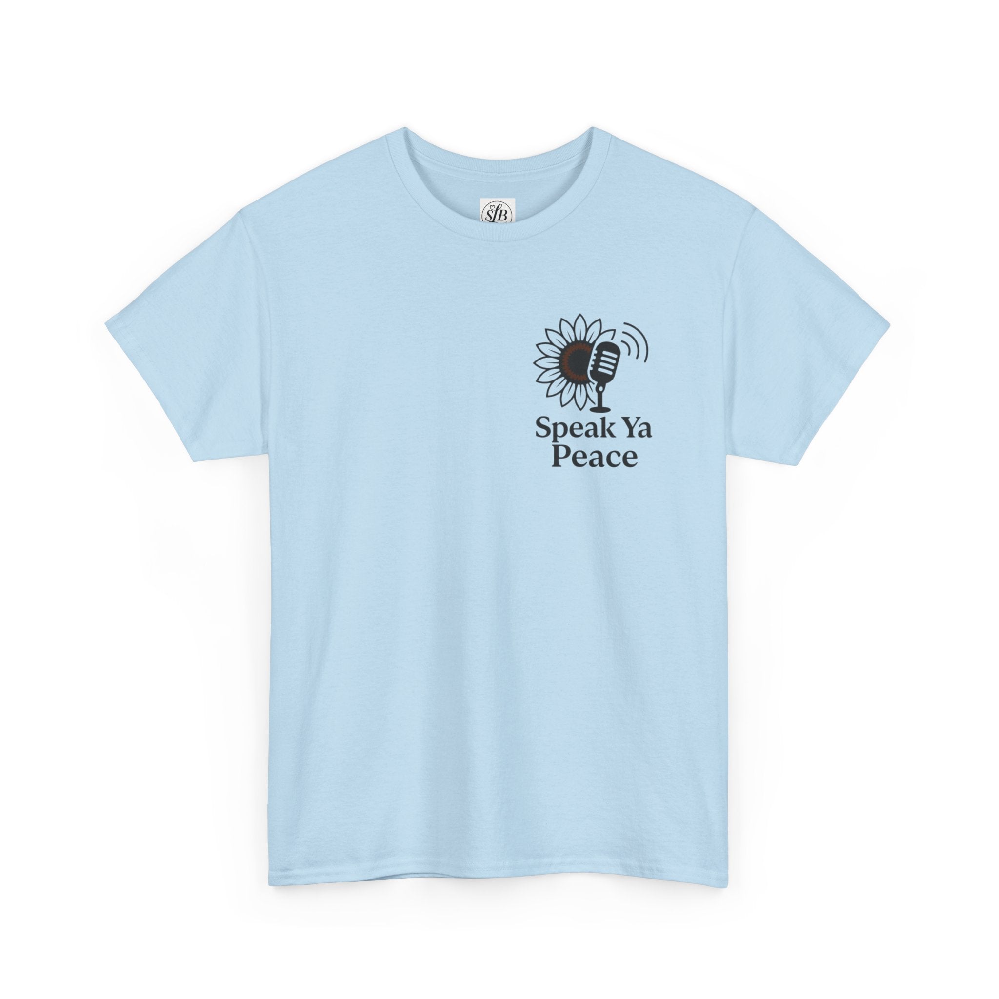 Sunflower Peace Tee - Speak Ya Peace Graphic Cotton Shirt, Unisex T-Shirt, Gift for Peace Lovers, Summer Casual Wear, Eco-Friendly Apparel
