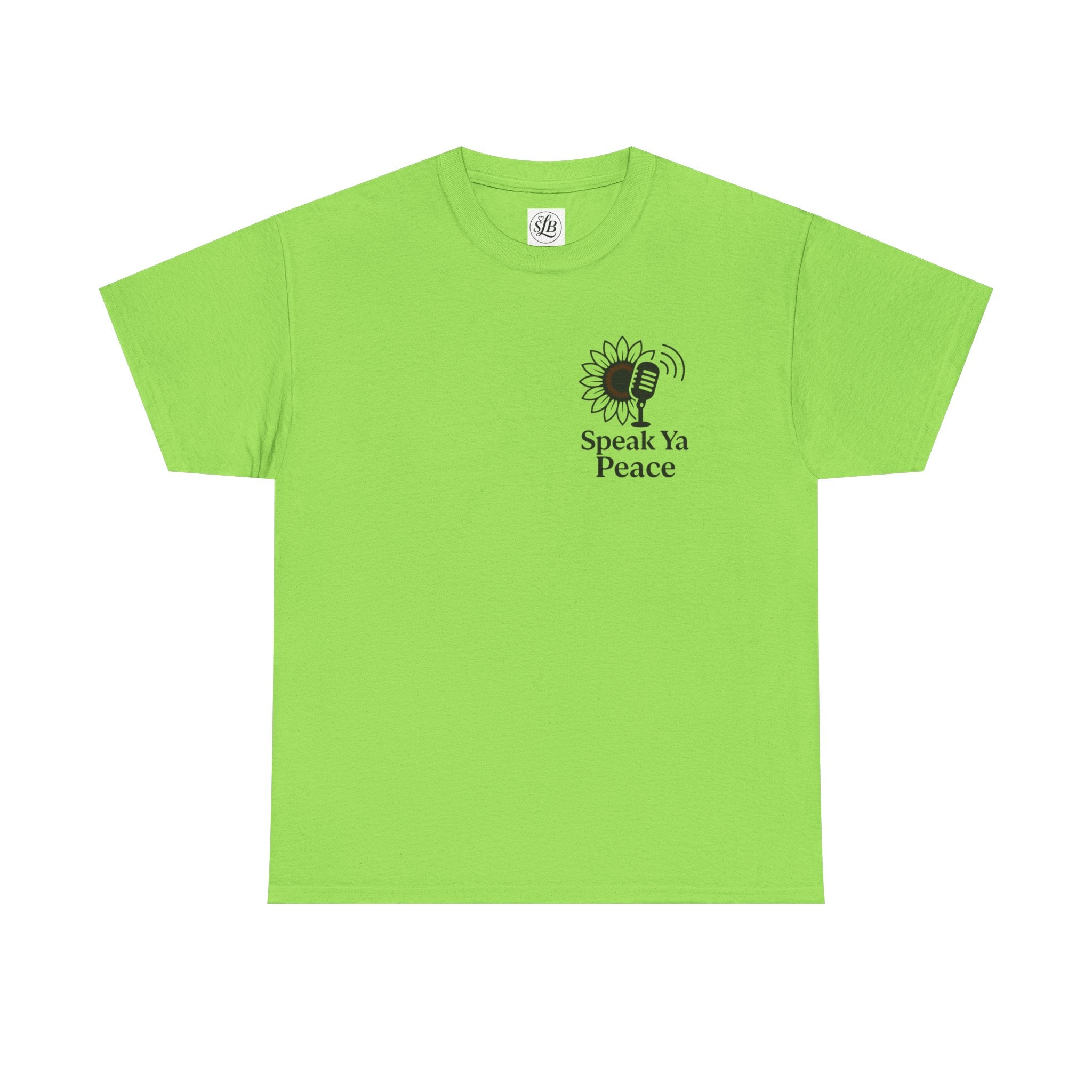 Sunflower Peace Tee - Speak Ya Peace Graphic Cotton Shirt, Unisex T-Shirt, Gift for Peace Lovers, Summer Casual Wear, Eco-Friendly Apparel