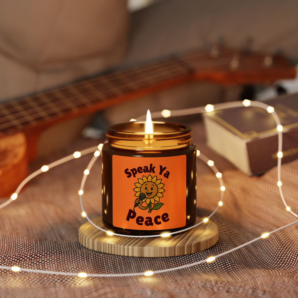 Scented Soy Candle - 'Speak Ya Peace' Amber Jar