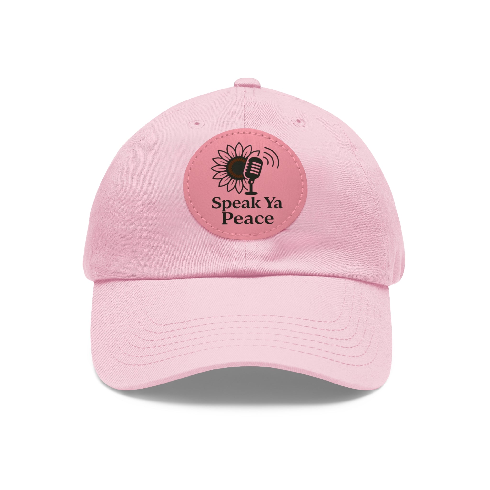 Inspirational Dad Hat with Leather Patch - Speak Ya Peace, Motivational Cap, Father's Day Gift, Casual Accessories, Sunflower Design