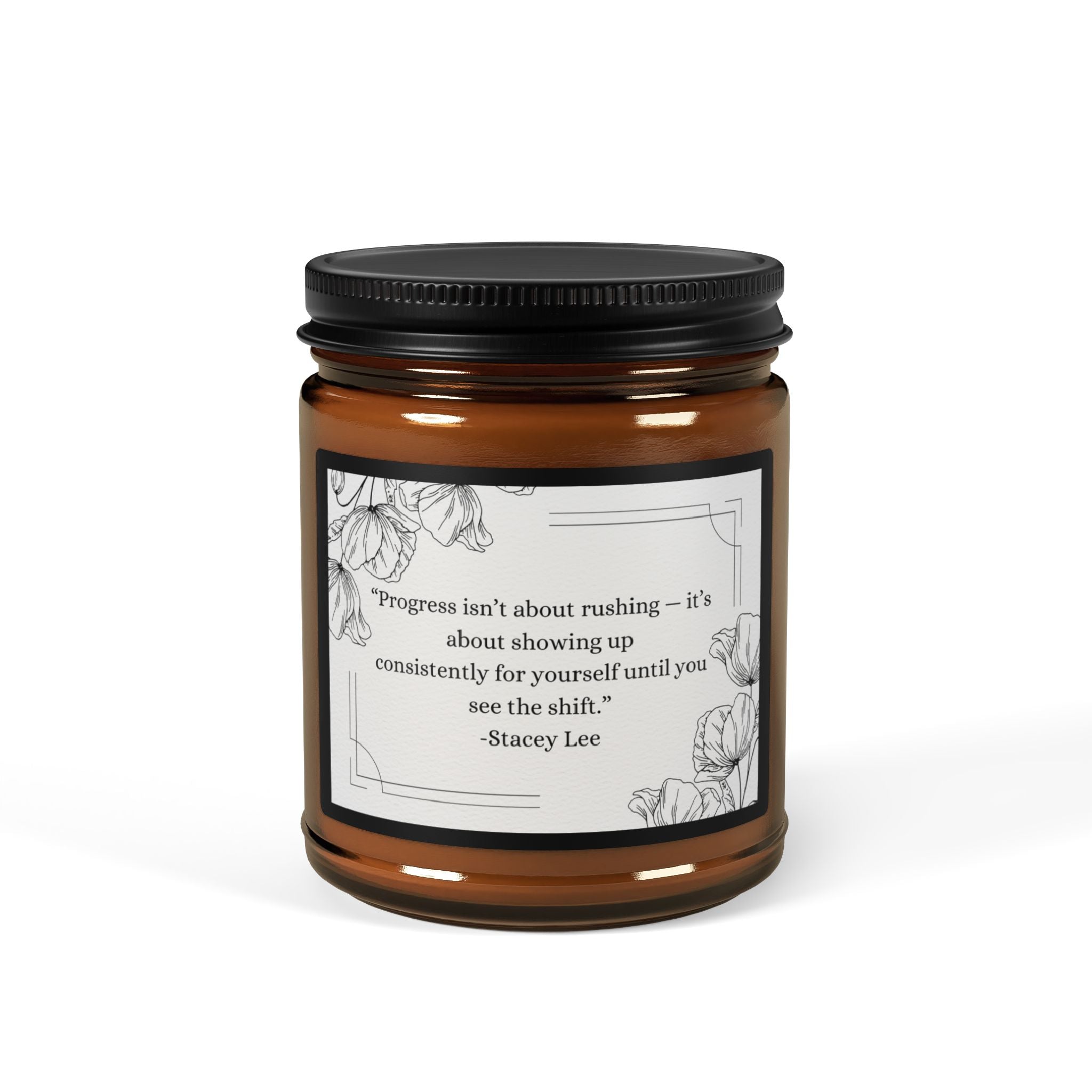 Amber Jar Soy Candle — Floral Scented Aromatherapy Candle (Multi-Size)