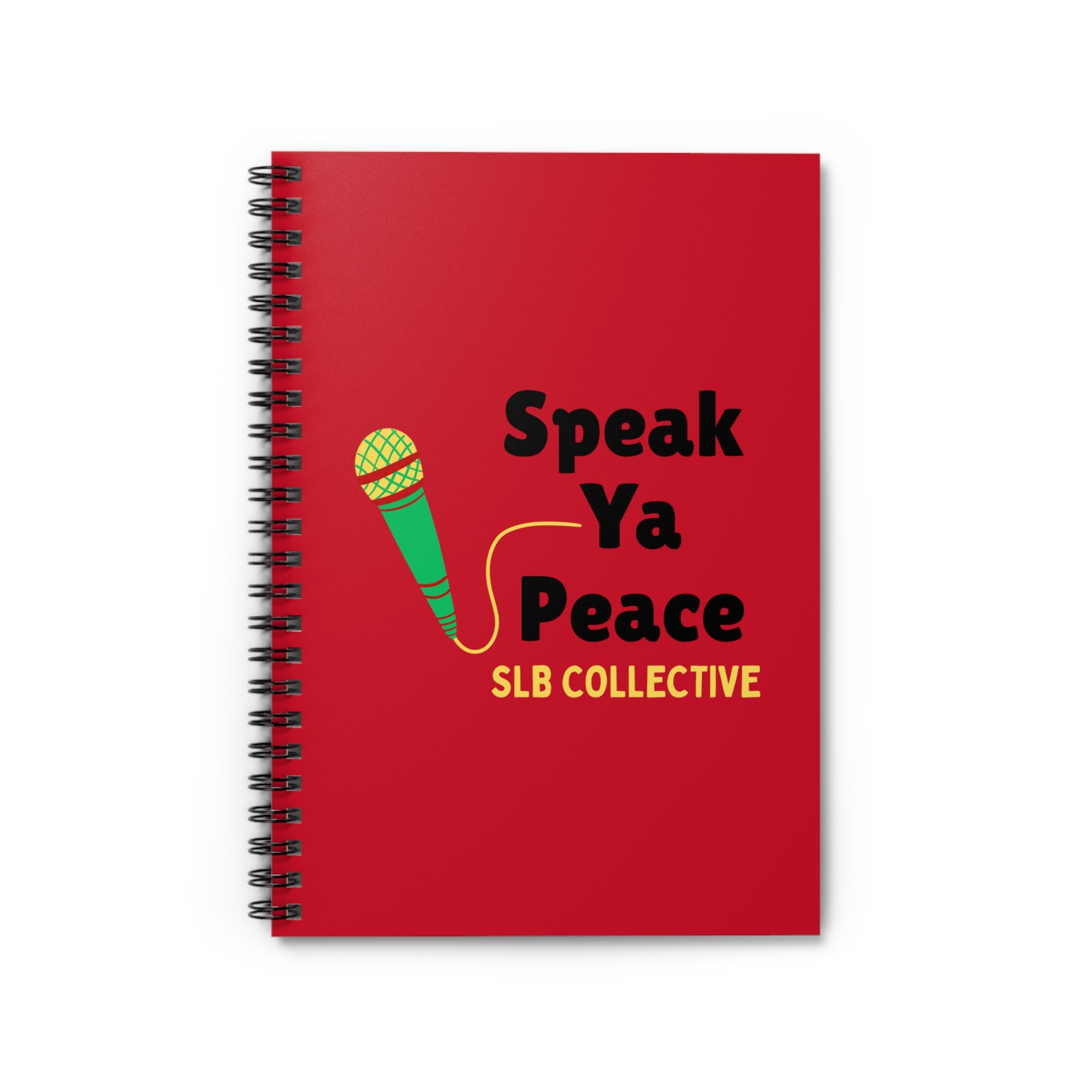 Mic Spiral Notebook - Speak Ya Peace Design