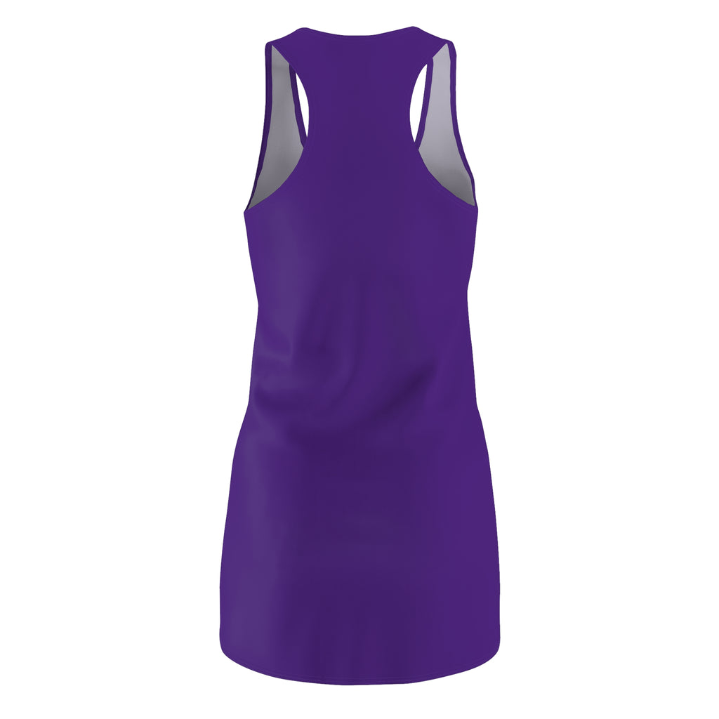 Racerback Dress — "God Got Me But I Still Got Goals" Purple Motivational Dress