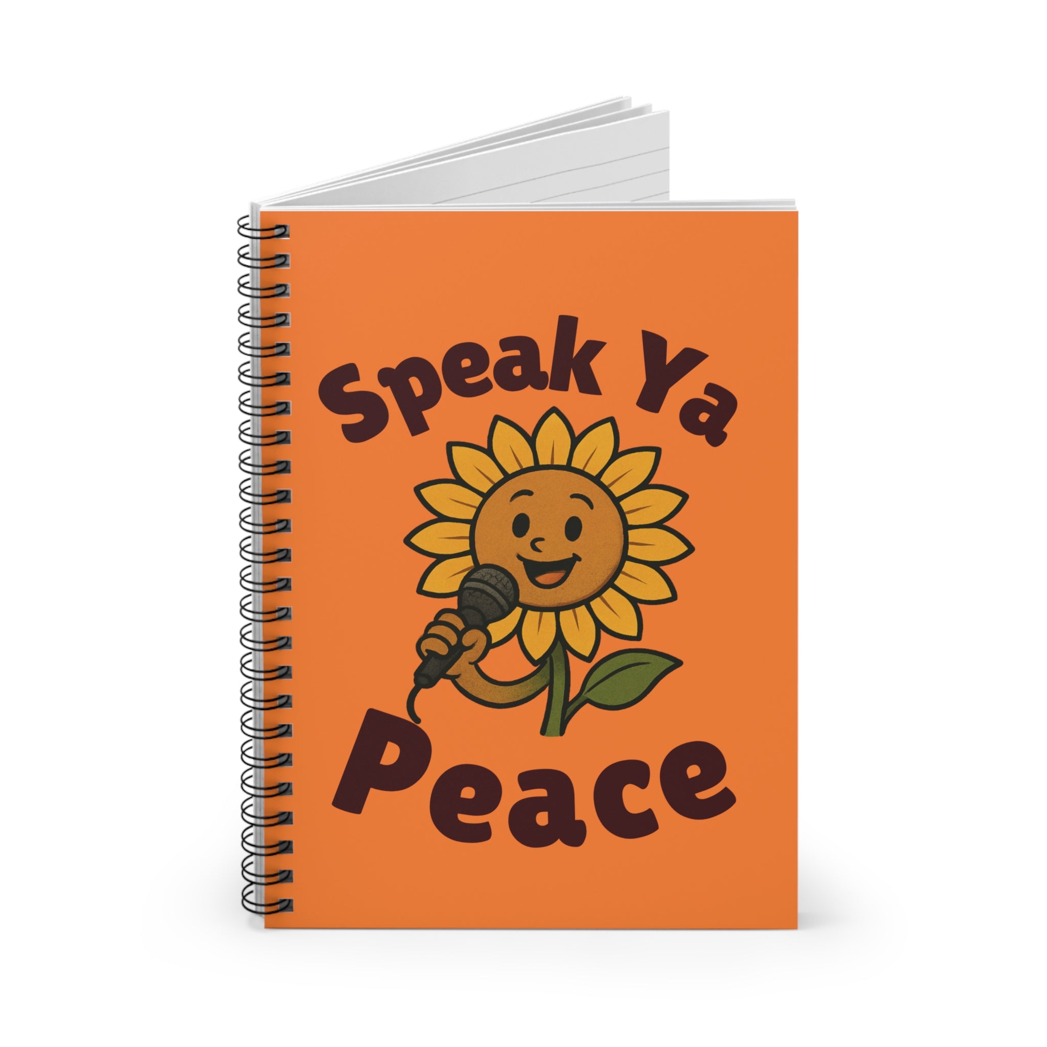 Orange Spiral Notebook - Speak Ya Peace