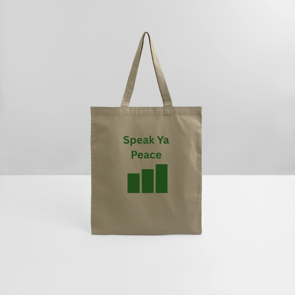 SPEAK YA PEACE Tote Bag - khaki