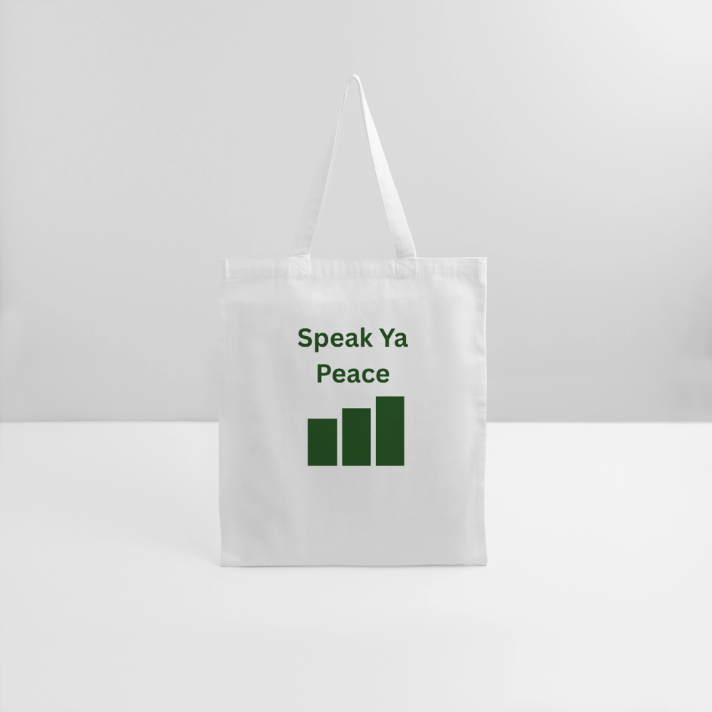 SPEAK YA PEACE Tote Bag - white