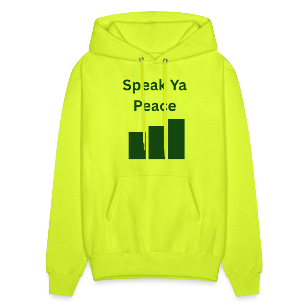 SPEAK YA PEACE Men's Hoodie - safety green