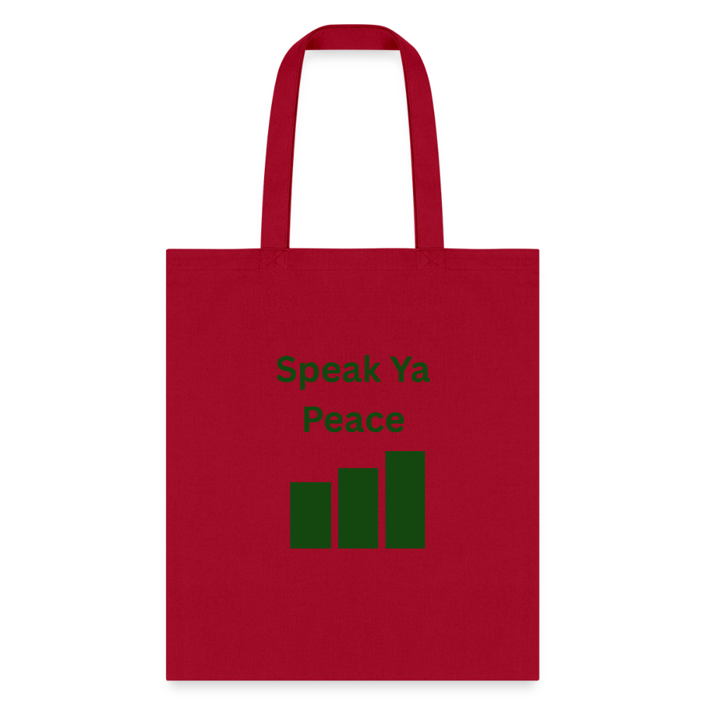 SPEAK YA PEACE Tote Bag - red