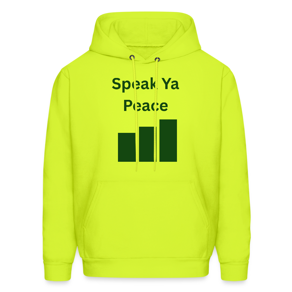 SPEAK YA PEACE Men's Hoodie - safety green