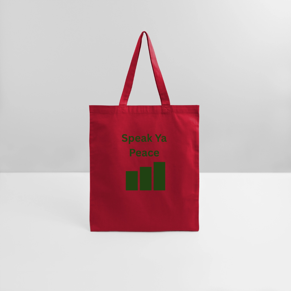 SPEAK YA PEACE Tote Bag - red