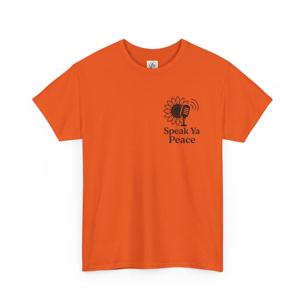 Sunflower Peace Tee - Speak Ya Peace Graphic Cotton Shirt, Unisex T-Shirt, Gift for Peace Lovers, Summer Casual Wear, Eco-Friendly Apparel