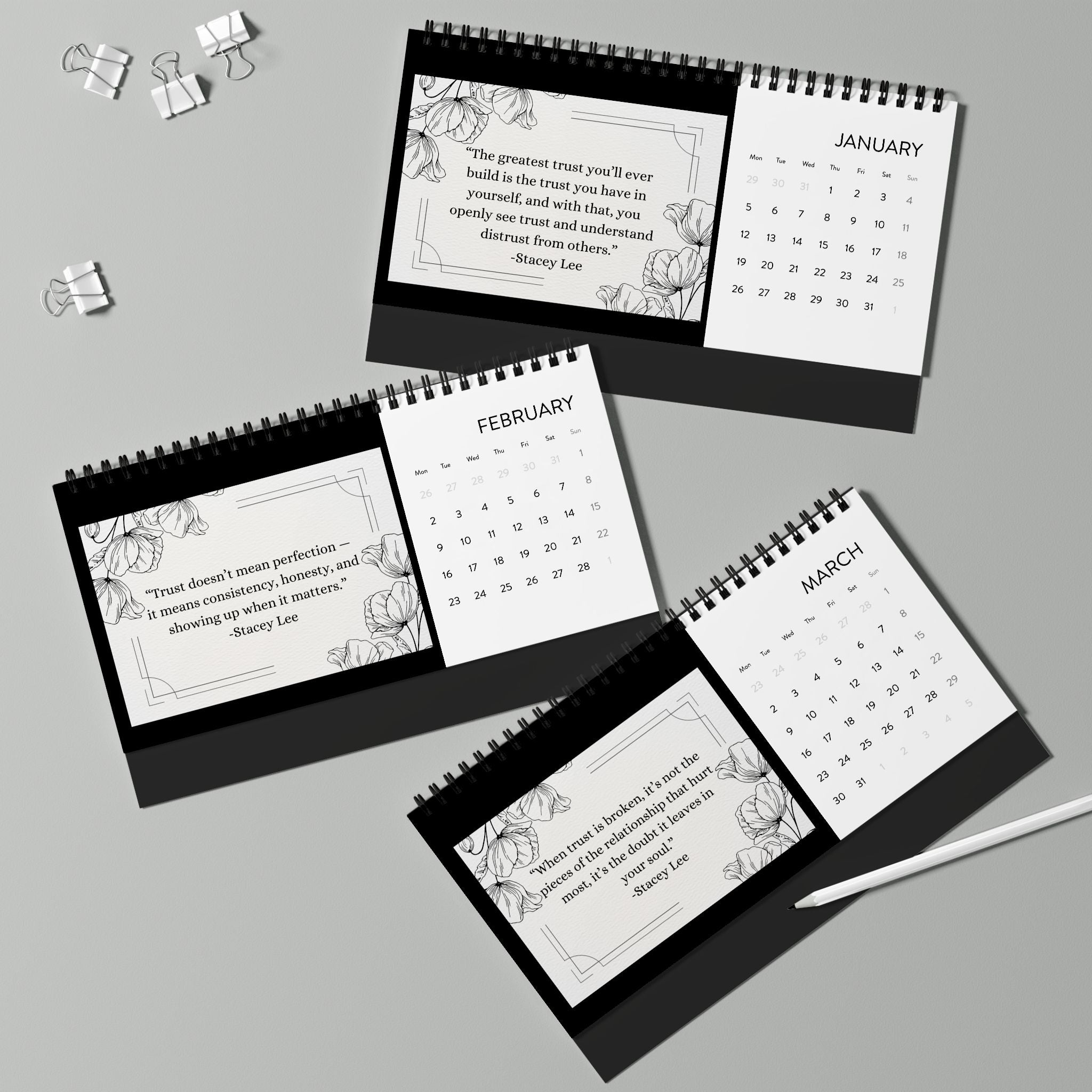 Spiral Desk Calendar - Speak Ya Peace 2026 Edition