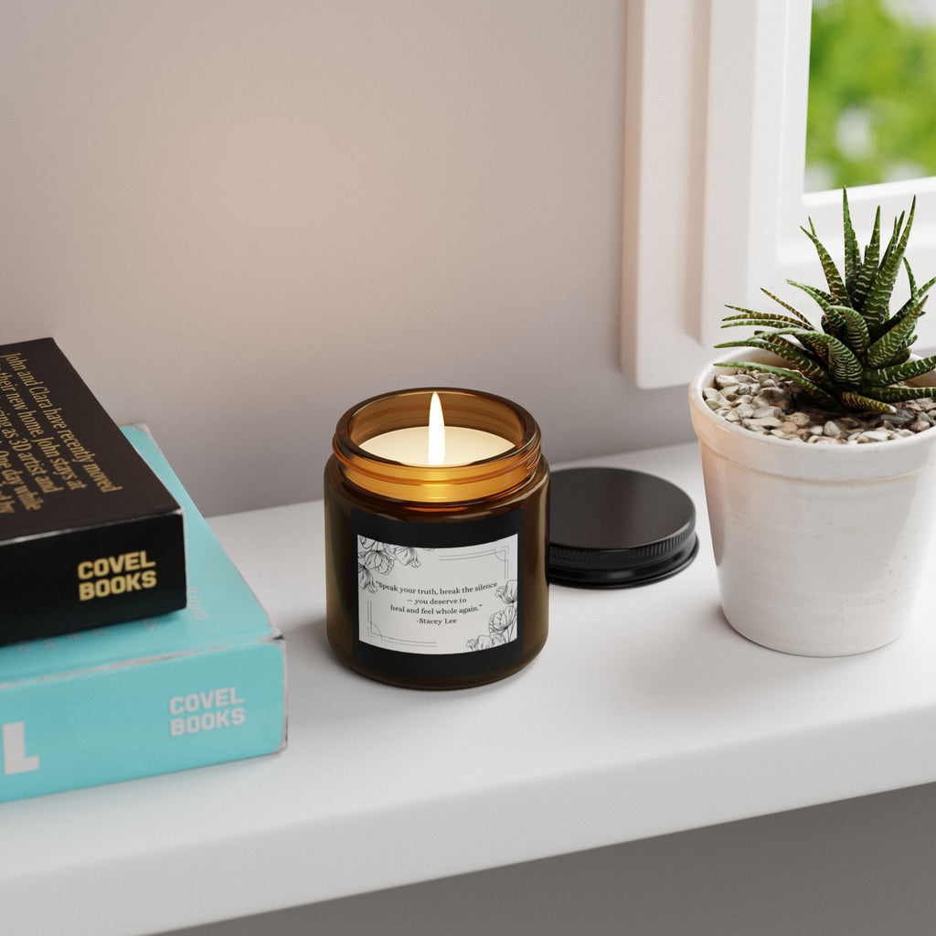 Amber Soy Candle — Floral Scented Jar (Multi-Size)