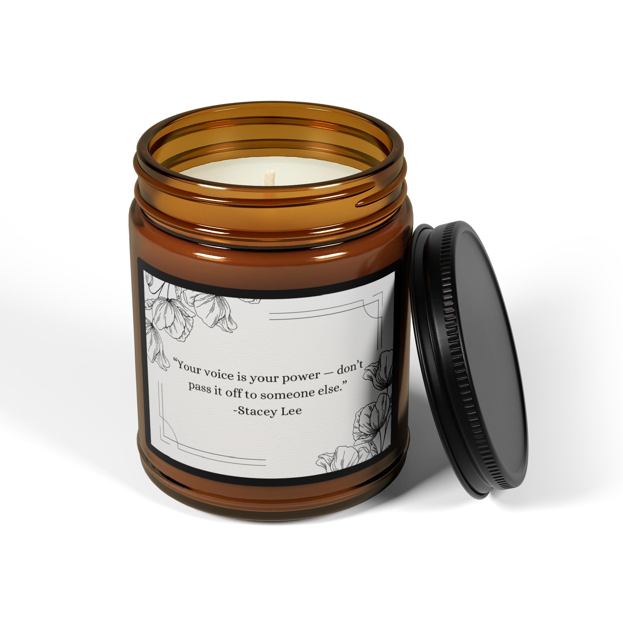 Amber Jar Soy Candle — Inspirational Label Scented Candle (Multi-Size)