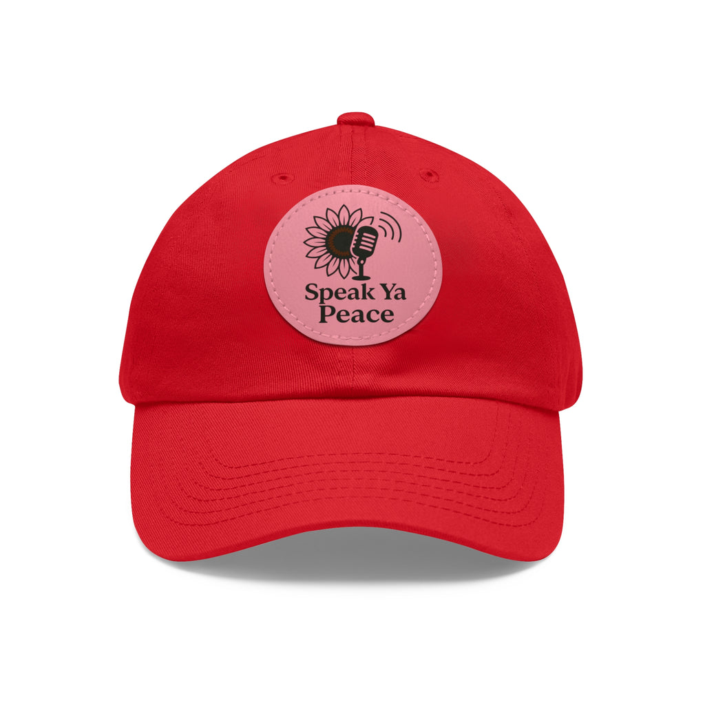 Inspirational Dad Hat with Leather Patch - Speak Ya Peace, Motivational Cap, Father's Day Gift, Casual Accessories, Sunflower Design