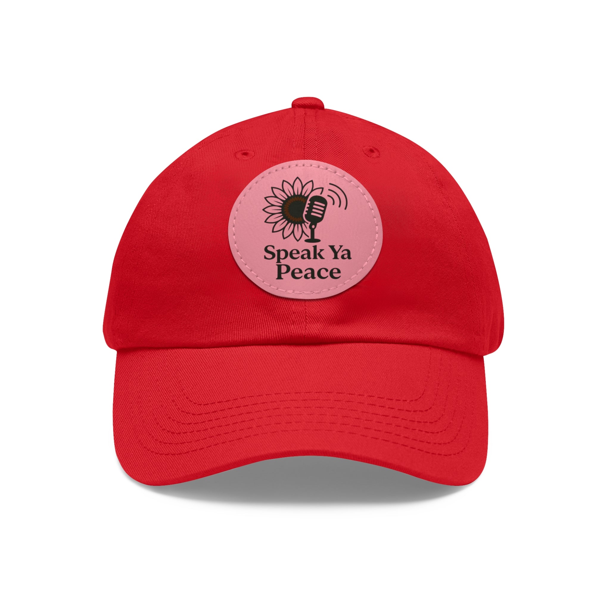 Inspirational Dad Hat with Leather Patch - Speak Ya Peace, Motivational Cap, Father's Day Gift, Casual Accessories, Sunflower Design