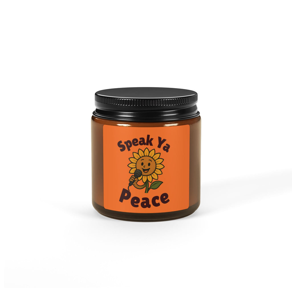 Scented Soy Candle - 'Speak Ya Peace' Amber Jar