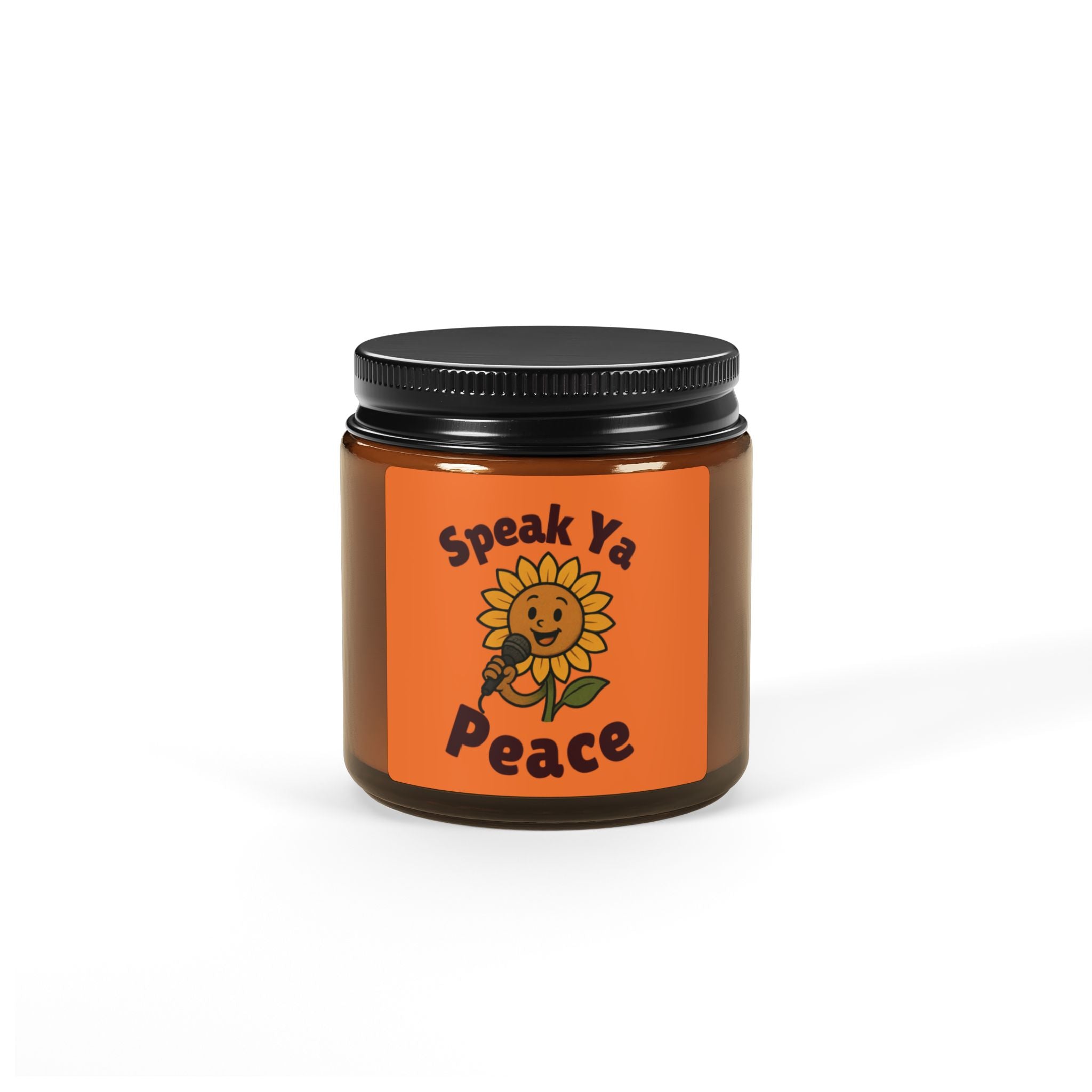 Scented Soy Candle - 'Speak Ya Peace' Amber Jar