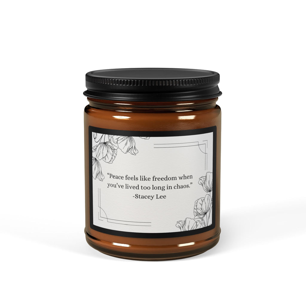 Soy Candle Amber Jar — Floral Quote Scented Candle (Multi-Size)