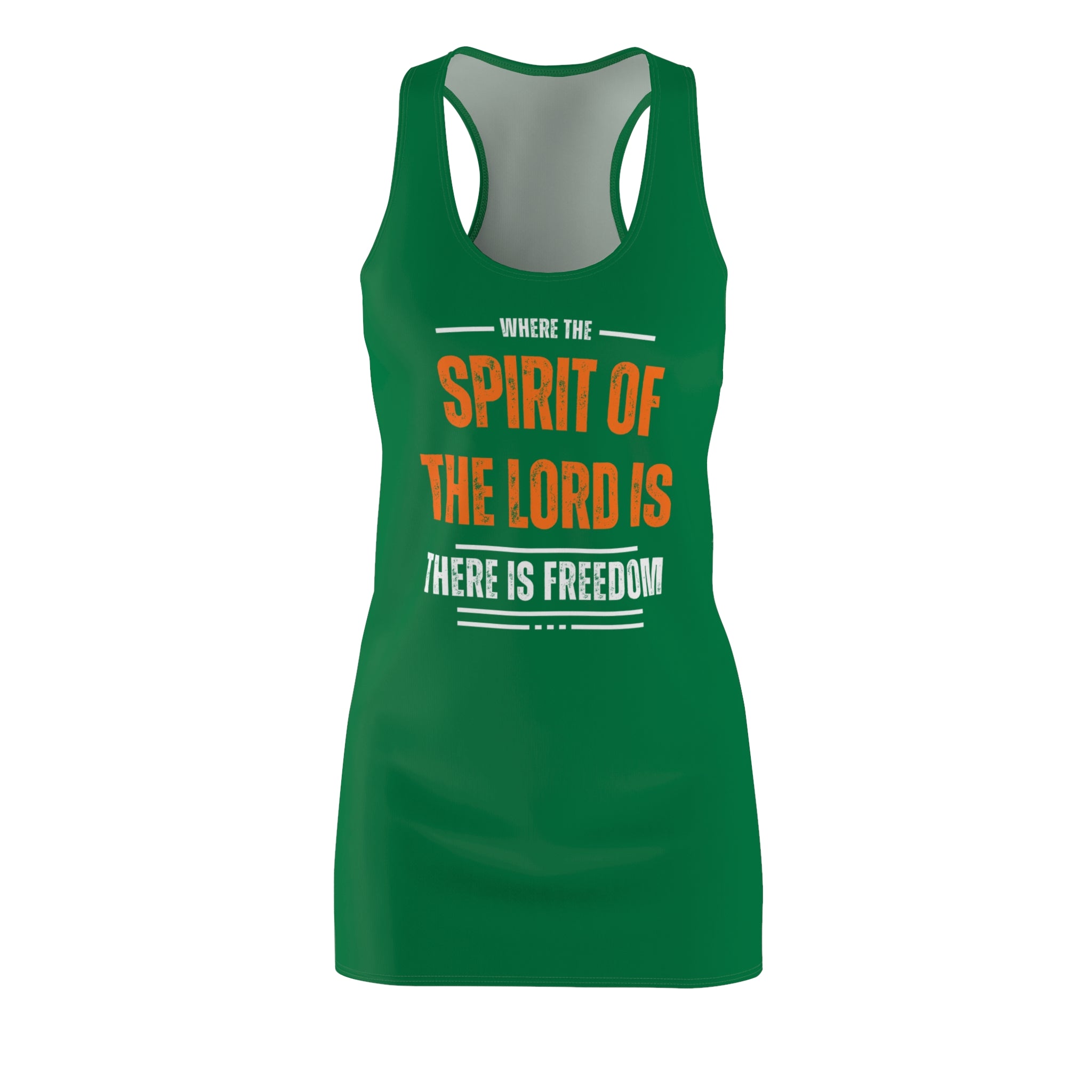 Faith-Inspired Racerback Dress — "Where the Spirit of the Lord is, There is Freedom"