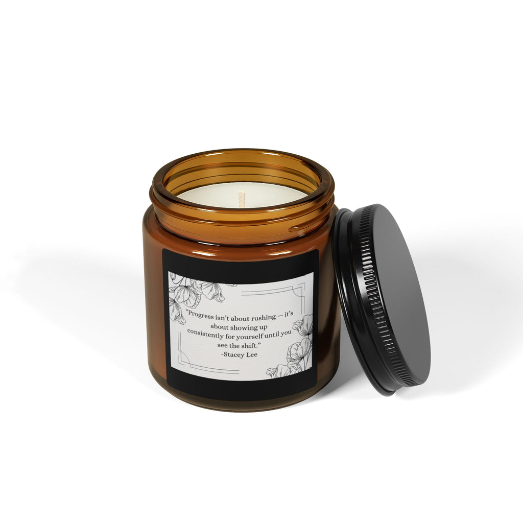 Amber Jar Soy Candle — Floral Scented Aromatherapy Candle (Multi-Size)