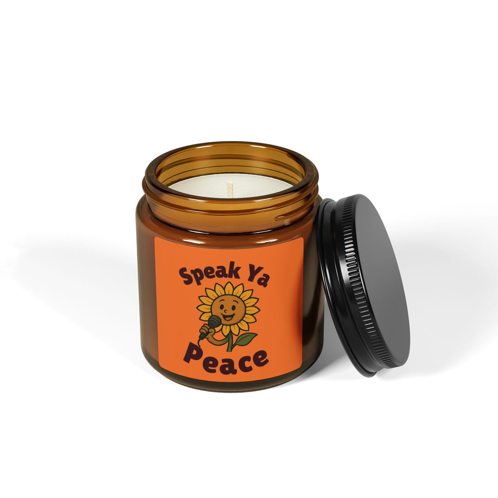 Scented Soy Candle - 'Speak Ya Peace' Amber Jar