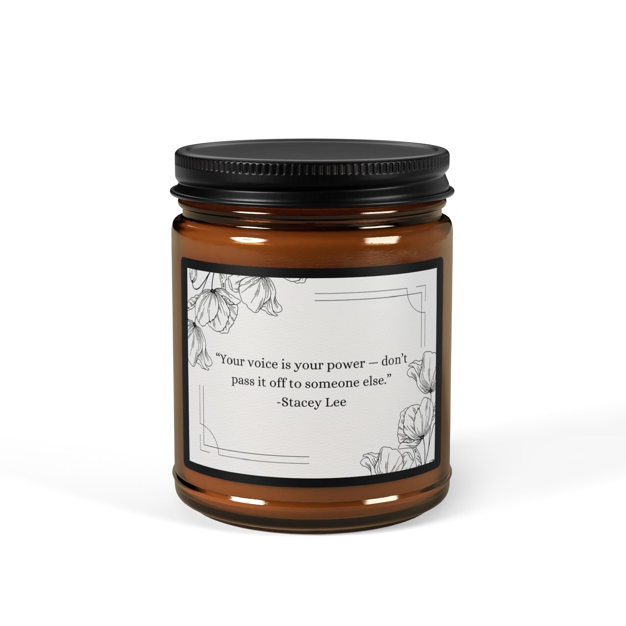 Amber Jar Soy Candle — Inspirational Label Scented Candle (Multi-Size)