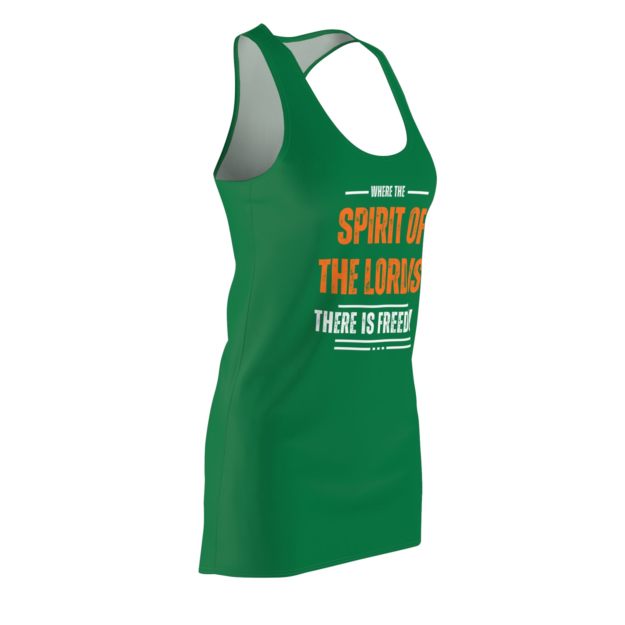 Faith-Inspired Racerback Dress — "Where the Spirit of the Lord is, There is Freedom"