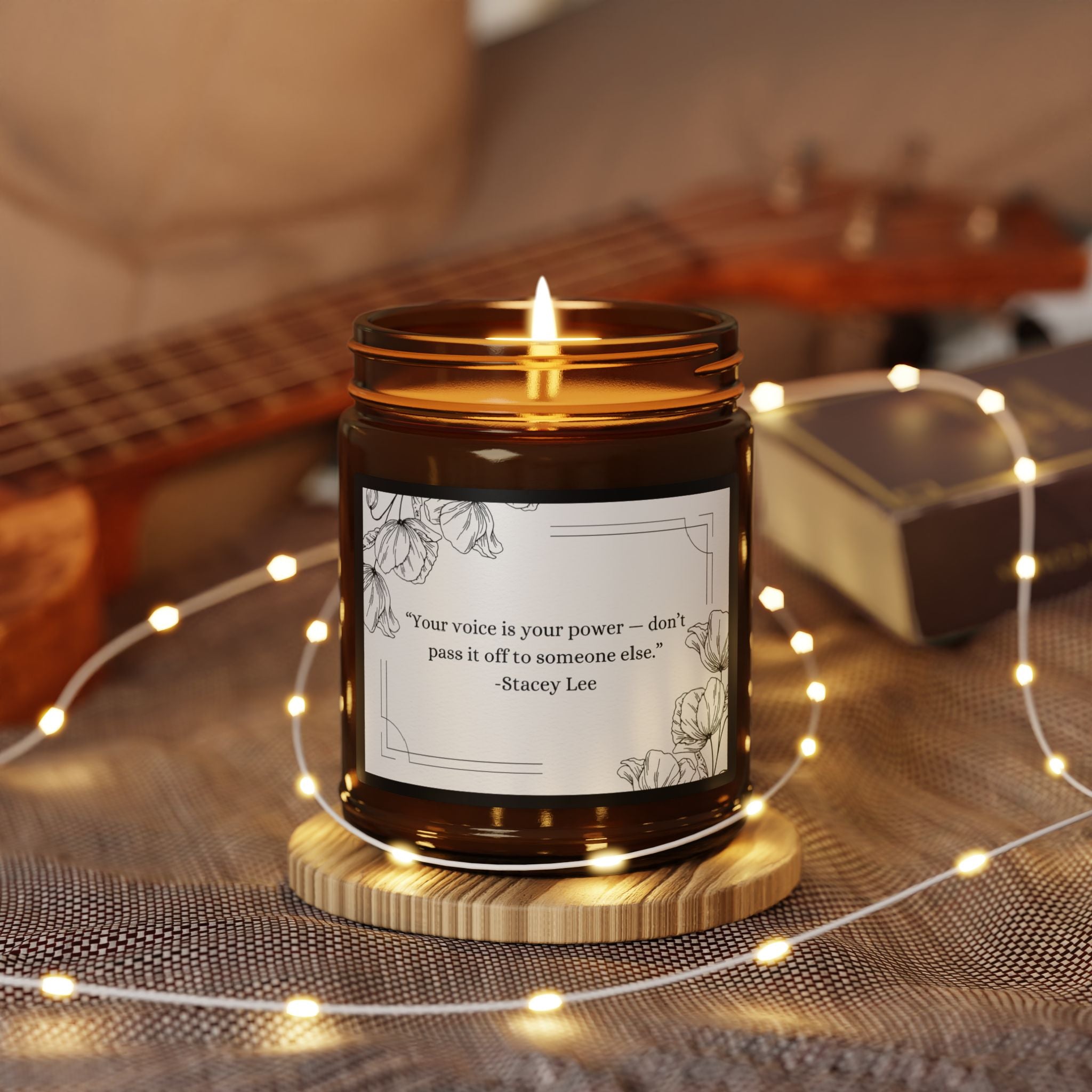 Amber Jar Soy Candle — Inspirational Label Scented Candle (Multi-Size)
