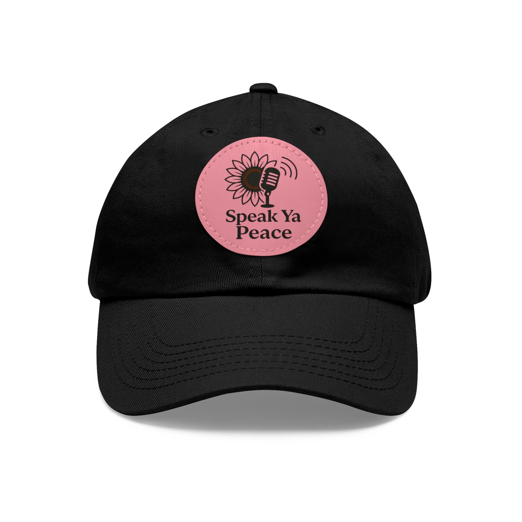 Inspirational Dad Hat with Leather Patch - Speak Ya Peace, Motivational Cap, Father's Day Gift, Casual Accessories, Sunflower Design