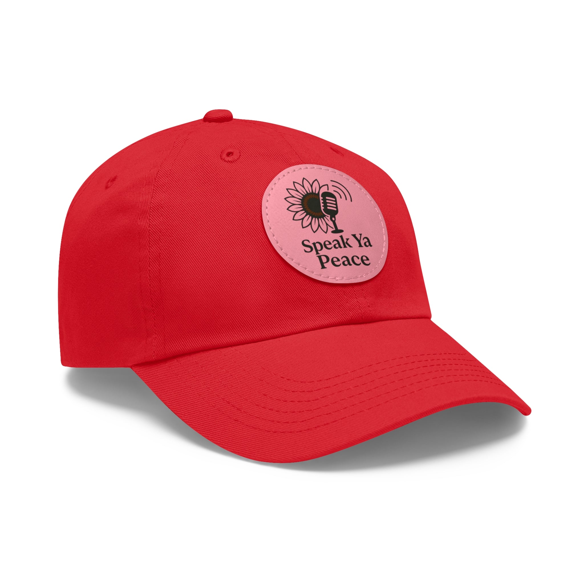 Inspirational Dad Hat with Leather Patch - Speak Ya Peace, Motivational Cap, Father's Day Gift, Casual Accessories, Sunflower Design