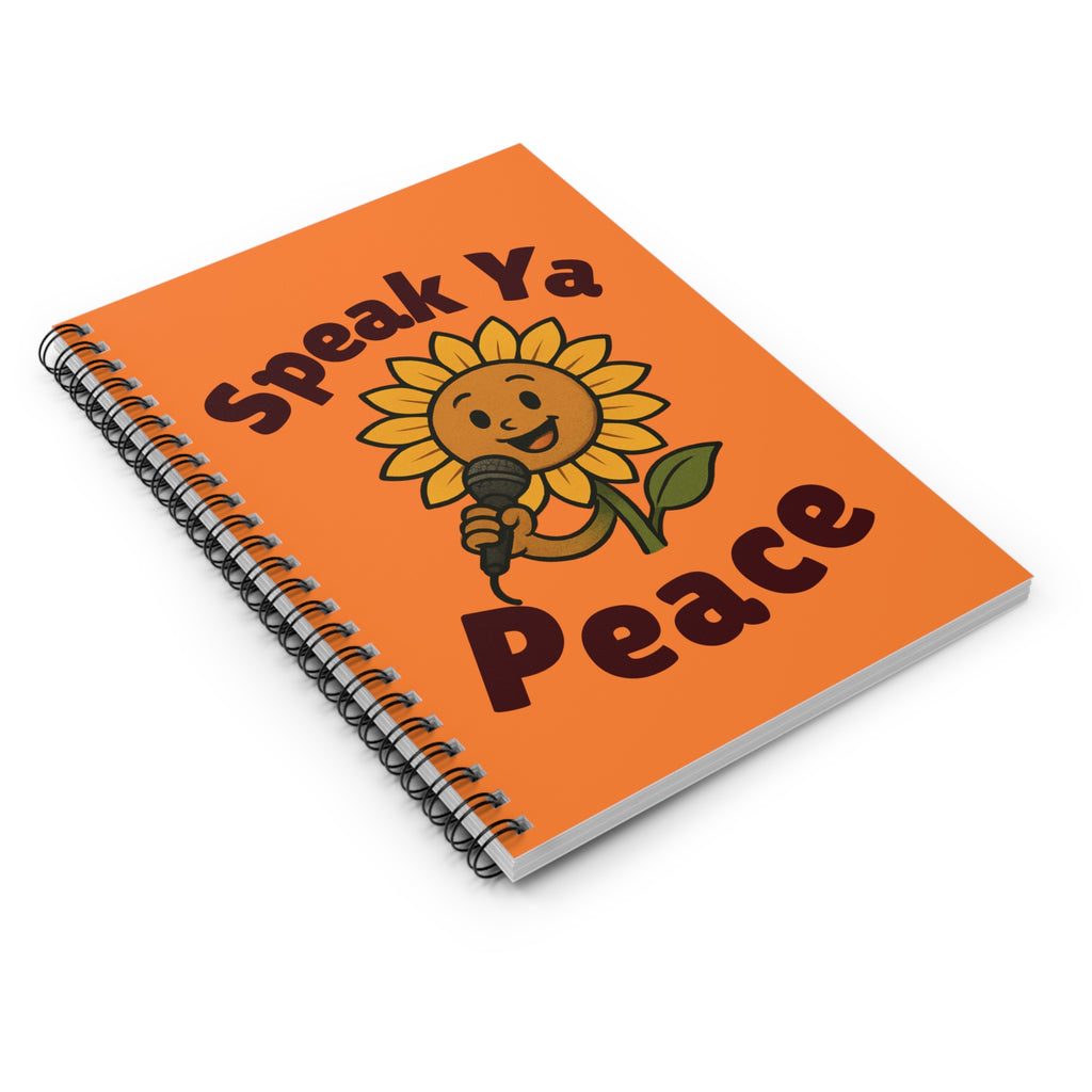 Orange Spiral Notebook - Speak Ya Peace
