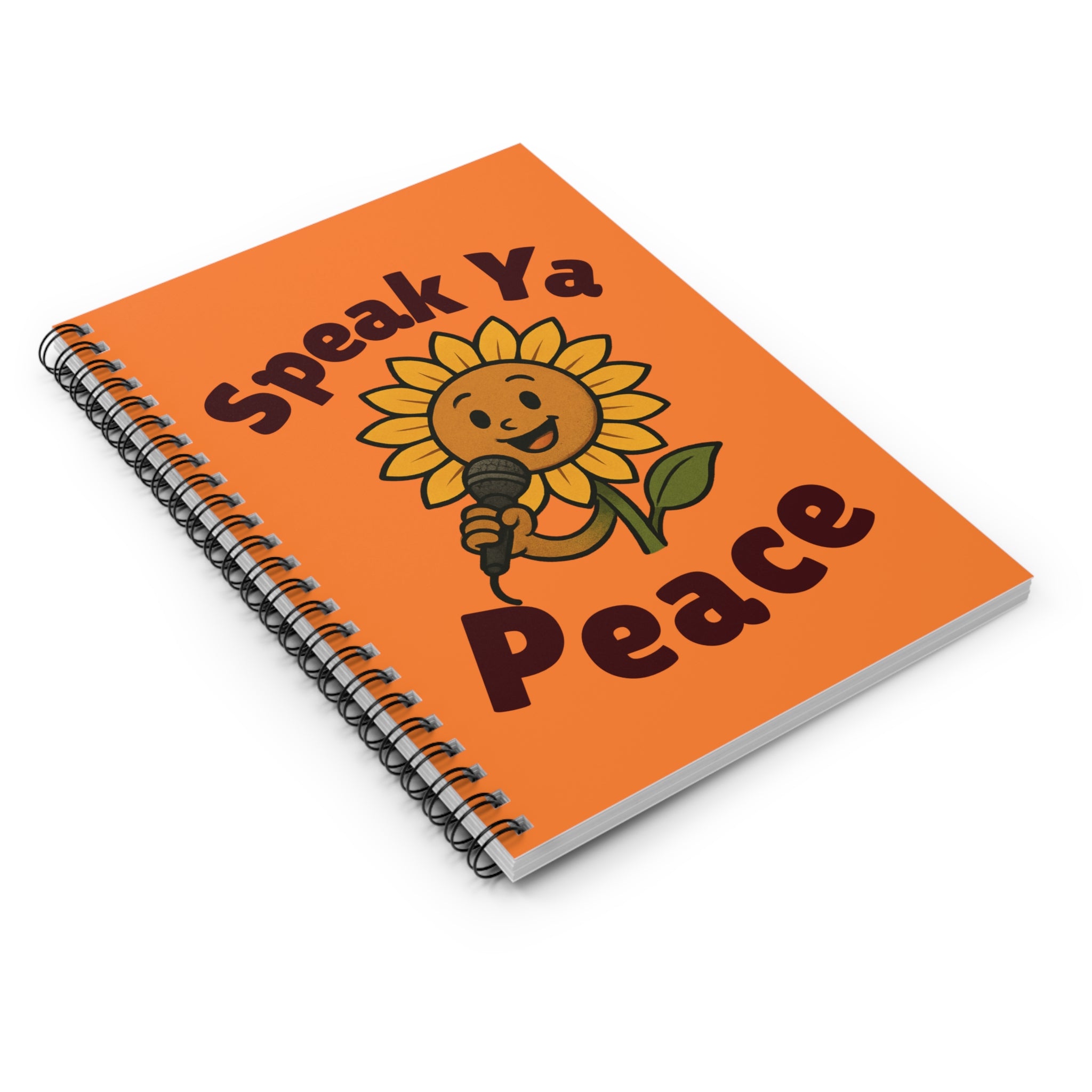 Orange Spiral Notebook - Speak Ya Peace
