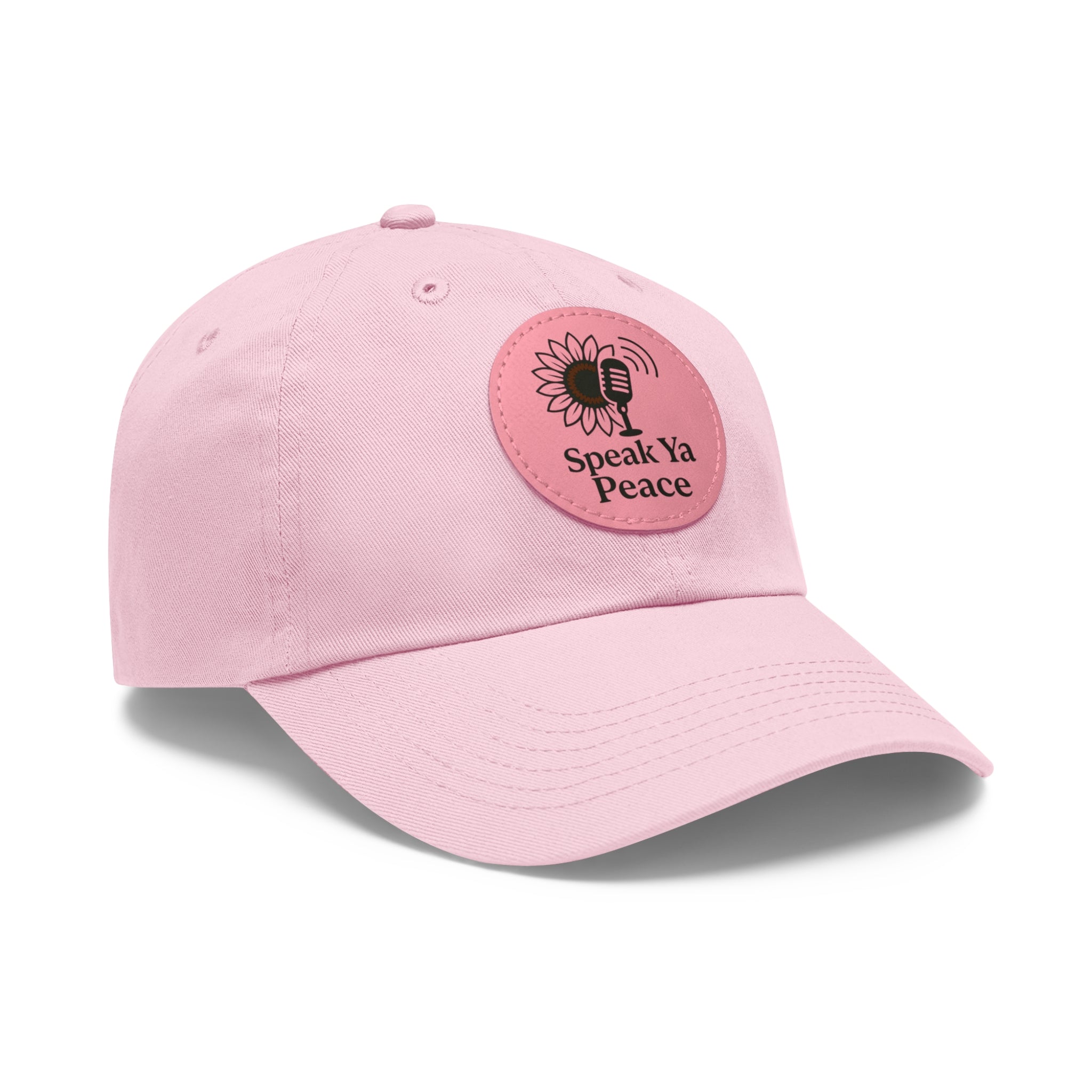 Inspirational Dad Hat with Leather Patch - Speak Ya Peace, Motivational Cap, Father's Day Gift, Casual Accessories, Sunflower Design