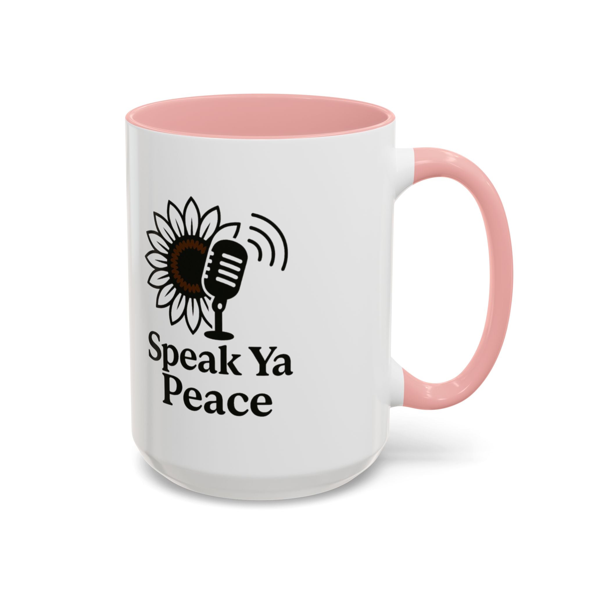 Sunflower Speak Ya Peace Mug - Inspirational Coffee Cup, Gift for Friends, Tea Lovers, Motivational Office Decor, Zen Kitchenware