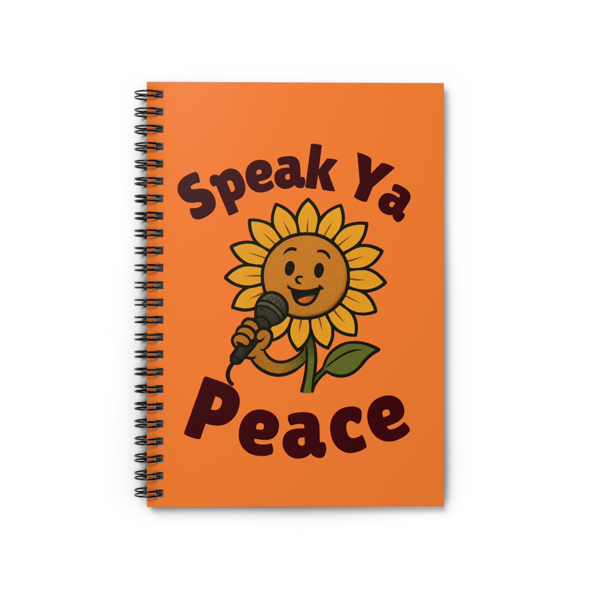 Orange Spiral Notebook - Speak Ya Peace