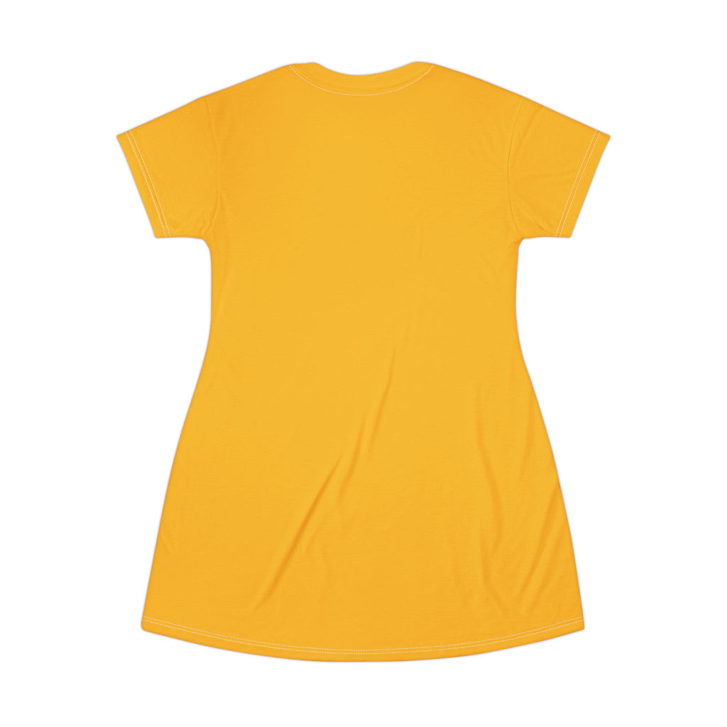 Speak Ya Peace T-Shirt Dress — SLB Collective Yellow Peace Graphic