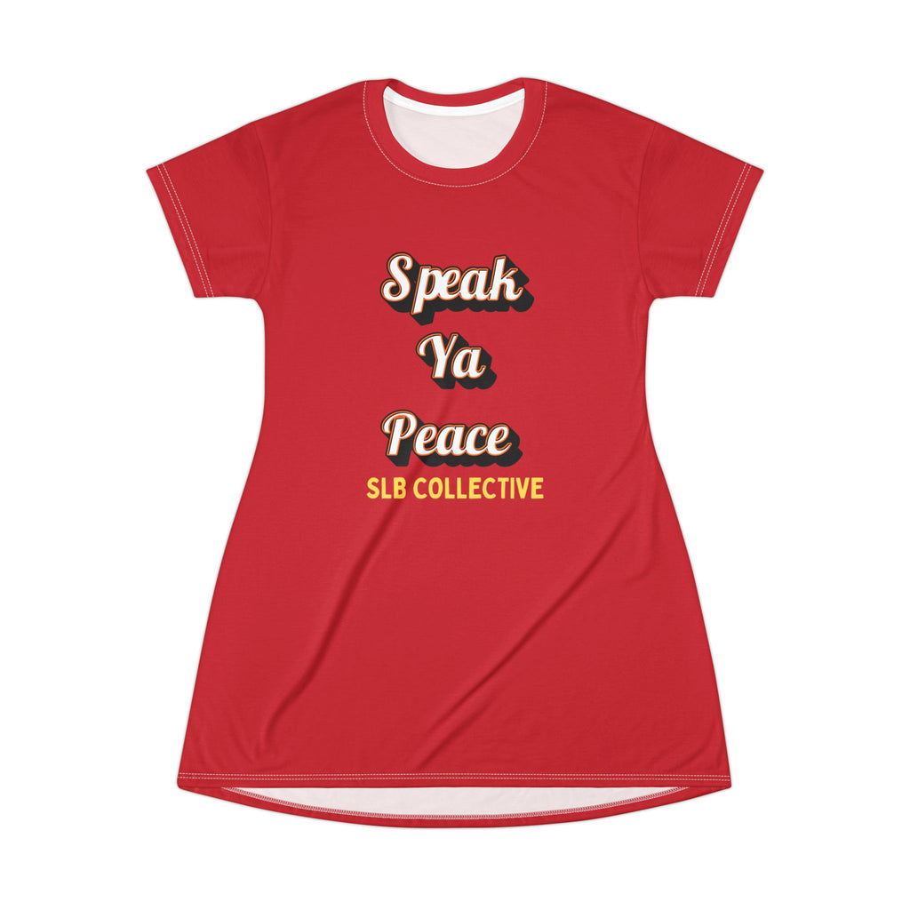 Speak Ya Peace T‑Shirt Dress — Inspirational Graphic Tee Dress