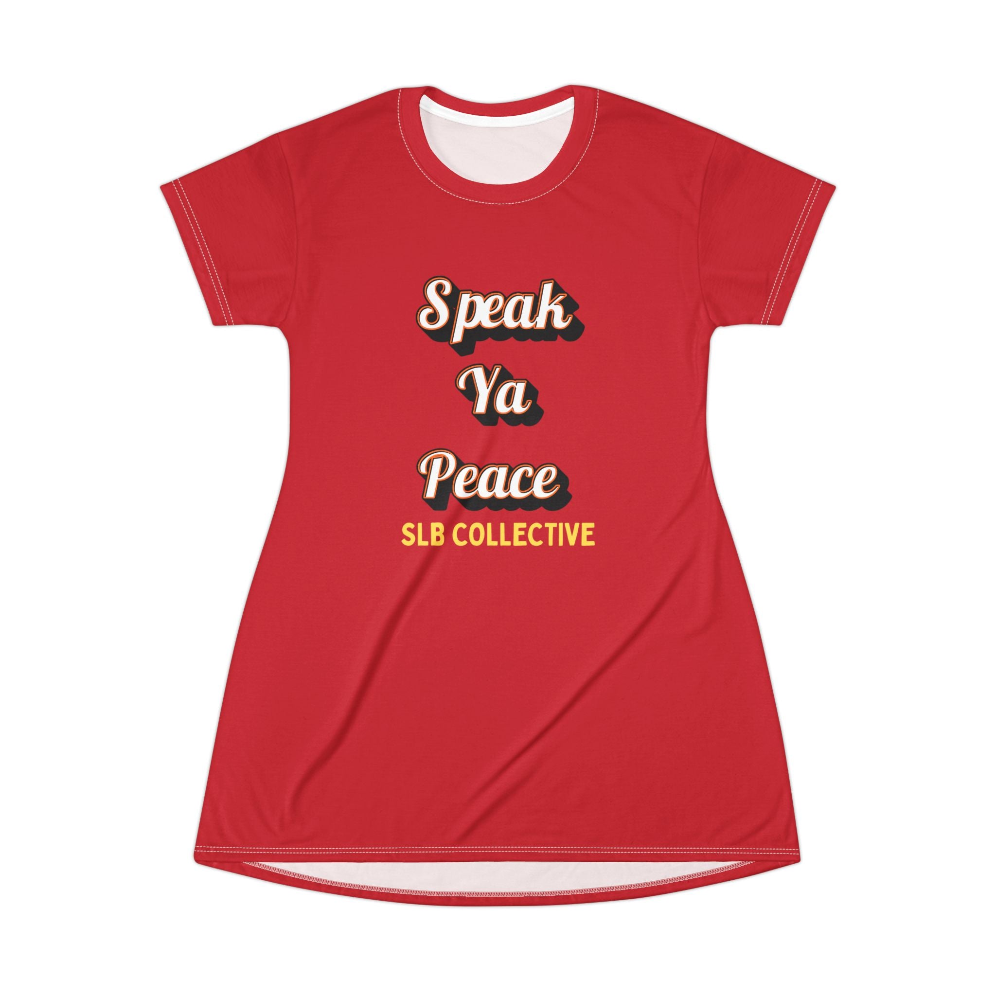Speak Ya Peace T‑Shirt Dress — Inspirational Graphic Tee Dress