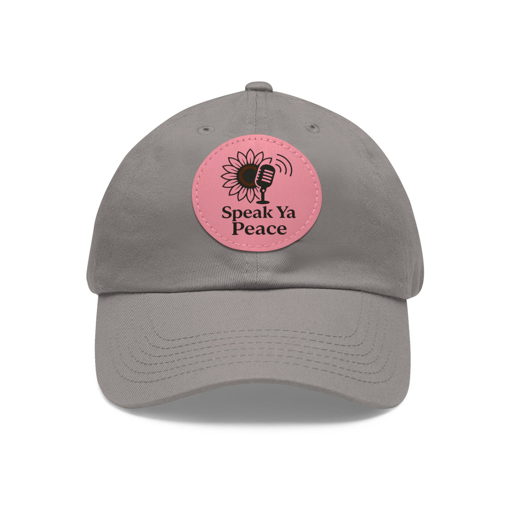 Inspirational Dad Hat with Leather Patch - Speak Ya Peace, Motivational Cap, Father's Day Gift, Casual Accessories, Sunflower Design