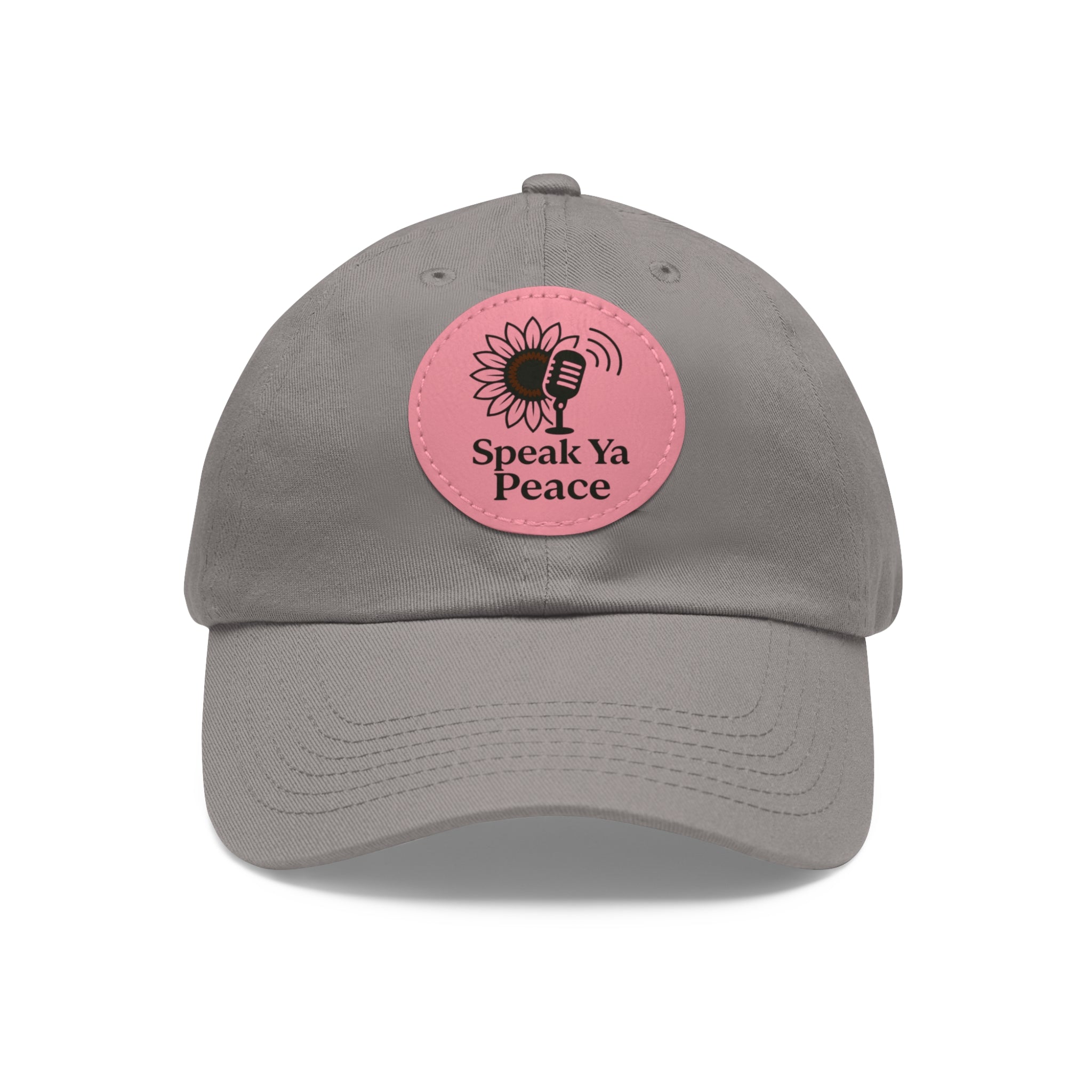 Inspirational Dad Hat with Leather Patch - Speak Ya Peace, Motivational Cap, Father's Day Gift, Casual Accessories, Sunflower Design