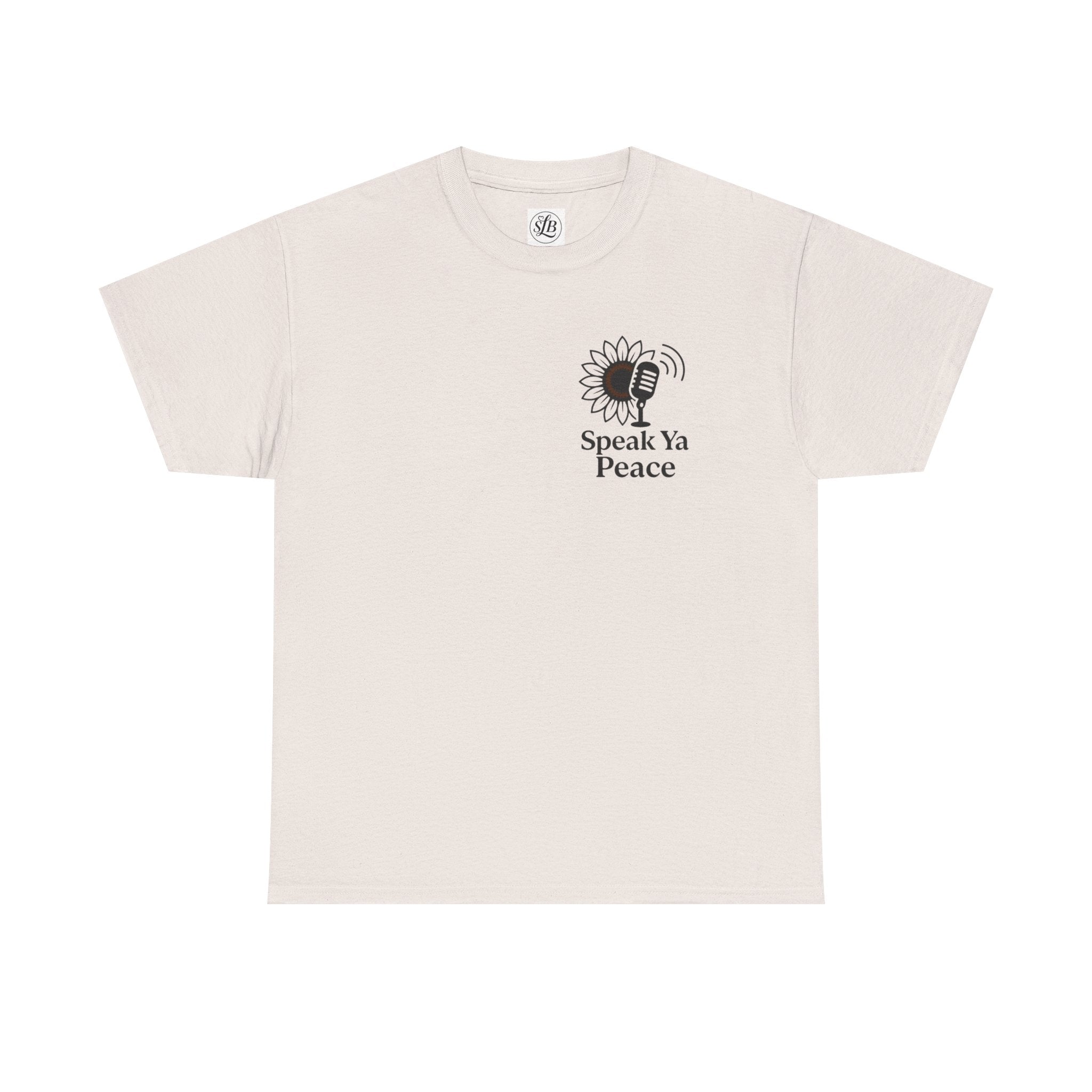 Sunflower Peace Tee - Speak Ya Peace Graphic Cotton Shirt, Unisex T-Shirt, Gift for Peace Lovers, Summer Casual Wear, Eco-Friendly Apparel