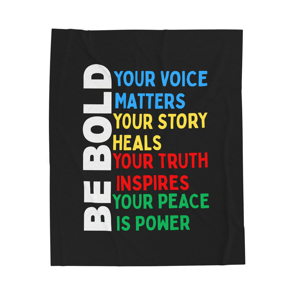 Empowering Velveteen Plush Blanket - "Be Bold" Inspirational Throw